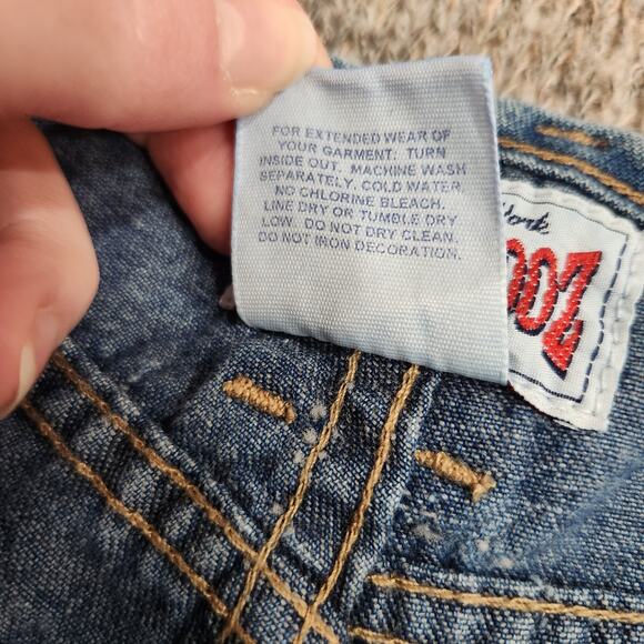 Vintage Whooz Blooz High Rise Cotton Denim Shorts Blue Button Fly Size 7/8 - Picture 7 of 7